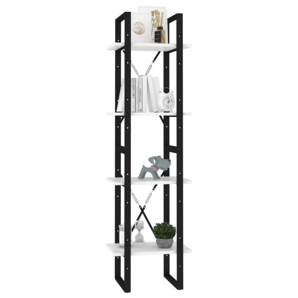 Estantería 4 niveles madera contrachapada blanco 40x30x140 cm M 4