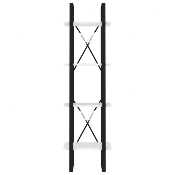 Estantería 4 niveles madera contrachapada blanco 40x30x140 cm M 5