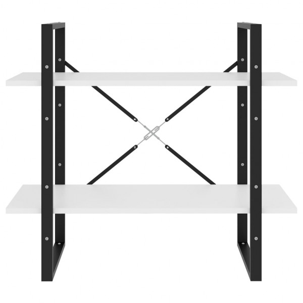 Estante com 2 prateleiras 80x30x70 cm derivados madeira branco M 5