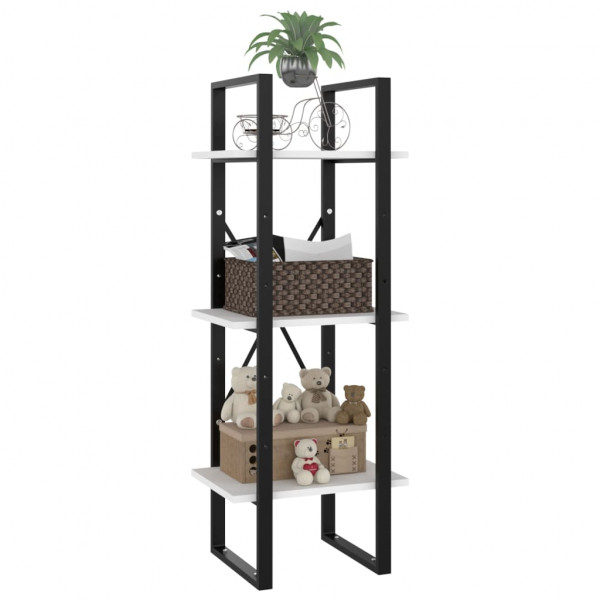 Estantería de 3 niveles madera contrachapada blanco 40x30x105cm M 4