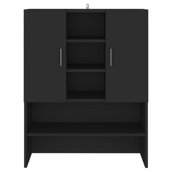 Armario de lavadora negro 70.5x25.5x90 cm M 5