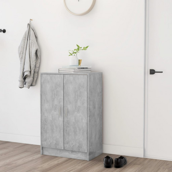 Mueble zapatero de aglomerado gris hormigón 60x35x92 cm M 3
