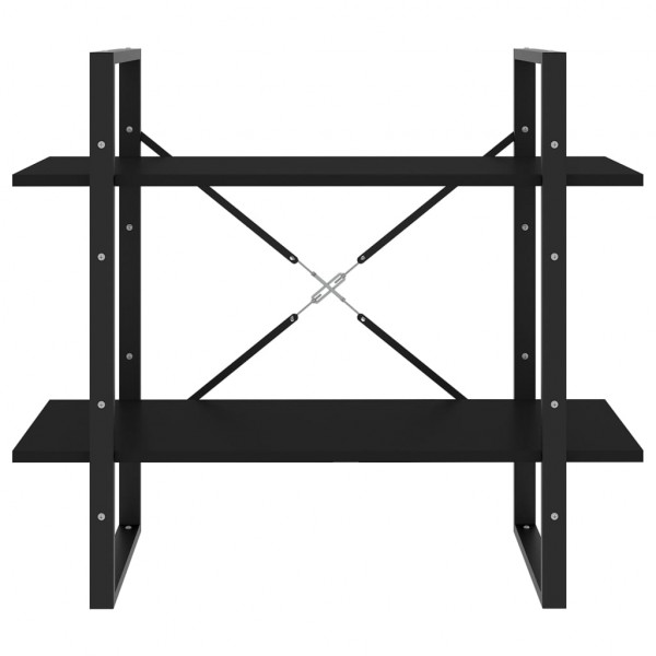 Estante com 2 prateleiras 80x30x70 cm derivados madeira preto M 5