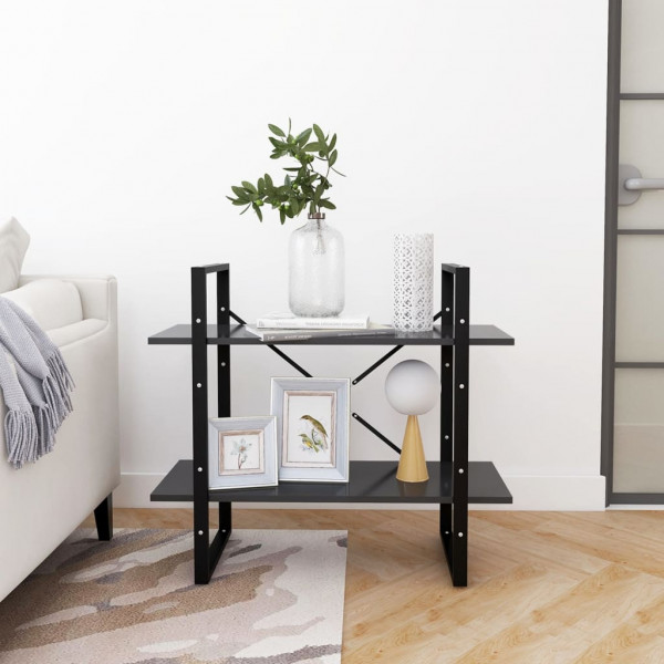 Estante com 2 prateleiras 80x30x70 cm derivados madeira cinza M 4