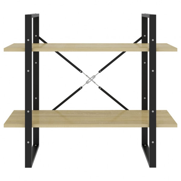 Estantería de 2 niveles contrachapada roble Sonoma 80x30x70 cm M 5
