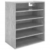 Mueble zapatero madera contrachapada gris hormigón 60x35x70 cm 2