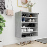Mueble zapatero madera contrachapada gris hormigón 60x35x70 cm 3