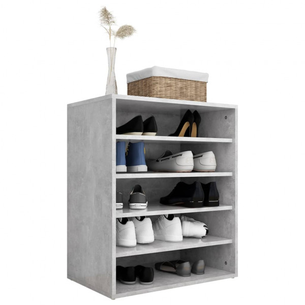 Mueble zapatero madera contrachapada gris hormigón 60x35x70 cm M 4