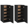 Muebles zapateros 2 uds madera contrachapada negro 32x35x70 cm 2