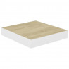 Estante flotante de pared MDF roble y blanco 23x23.5x3.8 cm 2