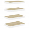 Prateleiras de parede 4 pcs 40x23x3.8 cm MDF carvalho e branco 2
