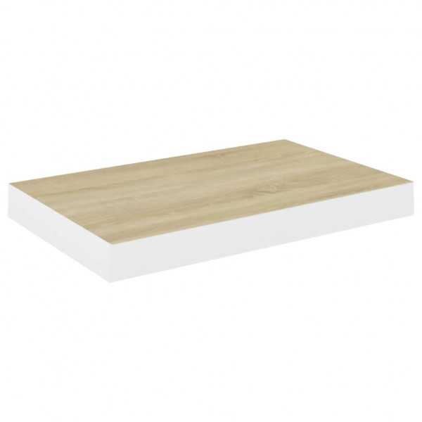 Estante flotante de pared 4 uds MDF roble y blanco 40x23x3.8 cm M 4