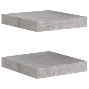 Estante flotante pared 2 uds MDF gris hormigón 23x23.5x3.8 cm H