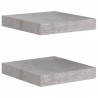 Estante flotante pared 2 uds MDF gris hormigón 23x23.5x3.8 cm 2