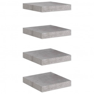 Prateleiras de parede 4 pcs 23x23.5x3.8cm MDF cinzento-cimento H