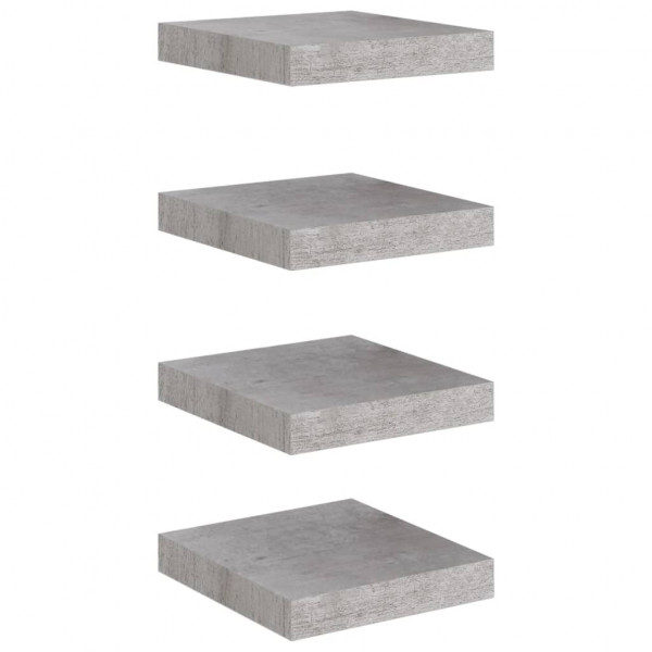 Prateleiras de parede 4 pcs 23x23.5x3.8cm MDF cinzento-cimento M 2