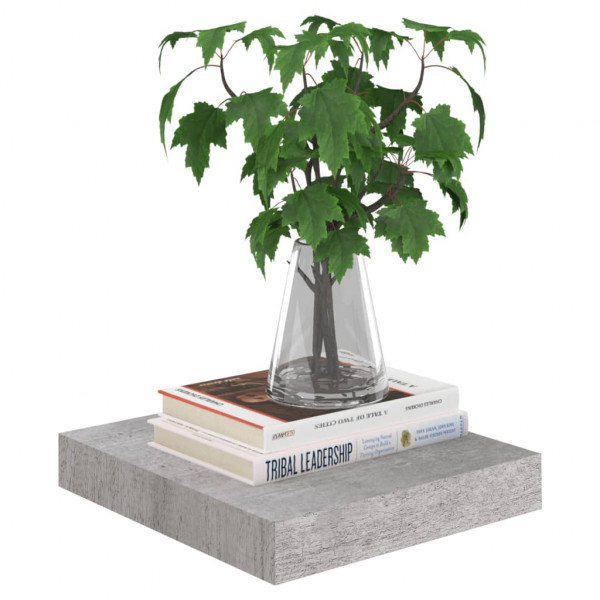 Prateleiras de parede 4 pcs 23x23.5x3.8cm MDF cinzento-cimento M 3