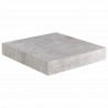 Estante flotante pared 4 uds MDF gris hormigón 23x23.5x3.8 cm 4