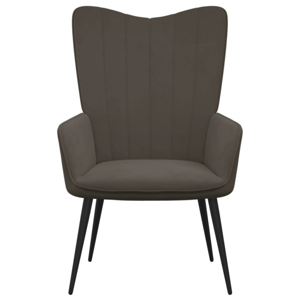 Silla de relajación de terciopelo gris oscuro M 2