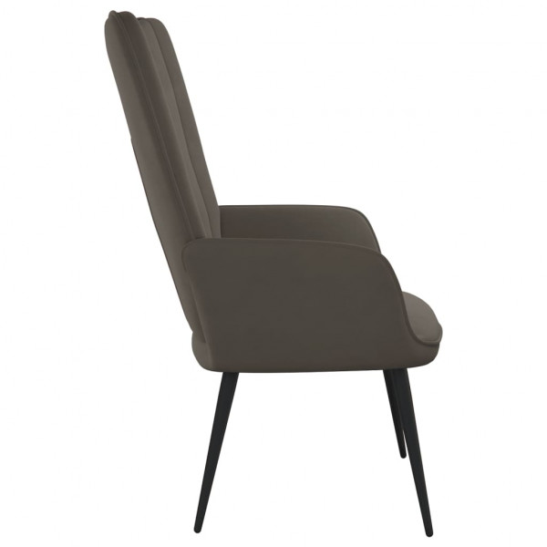 Silla de relajación de terciopelo gris oscuro M 3