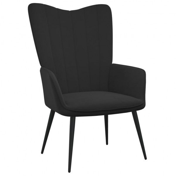 Silla de relajación de terciopelo negro D