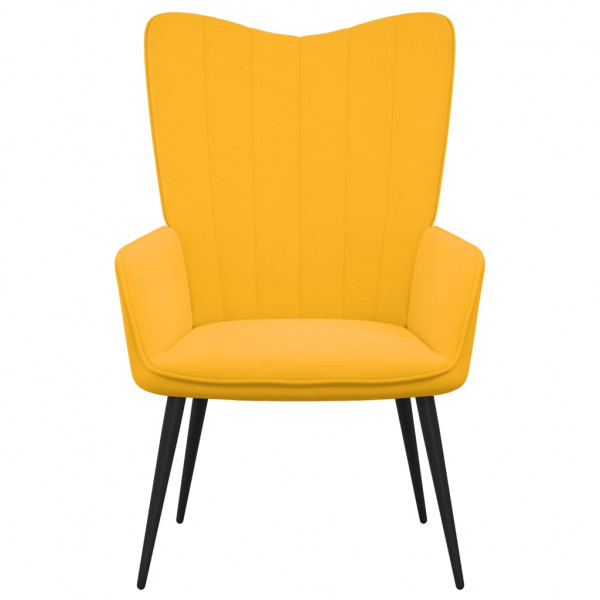 Silla de relajación de terciopelo amarillo mostaza M 3