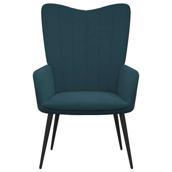 Silla de relajación de terciopelo azul M 3