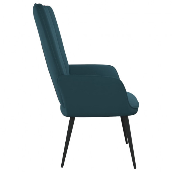Silla de relajación de terciopelo azul M 4