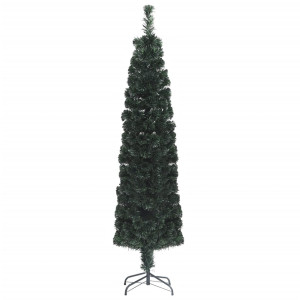 Árbol Navidad estrecho artificial soporte fibra óptica 180 cm H