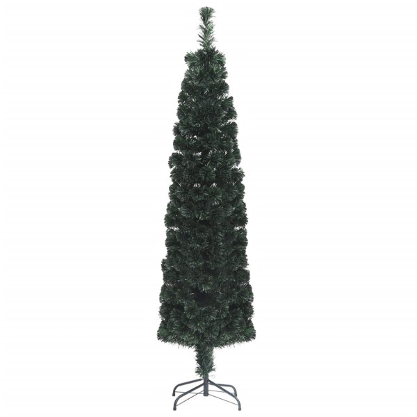 Árvore de Natal estreita artificial suporte de fibra óptica 180 cm M 2