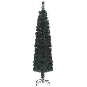 Árvore de Natal artificial fina c/ suporte 240 cm fibra ótica H