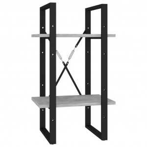 Estante c/ 2 prateleiras derivados de madeira cinzento cimento H