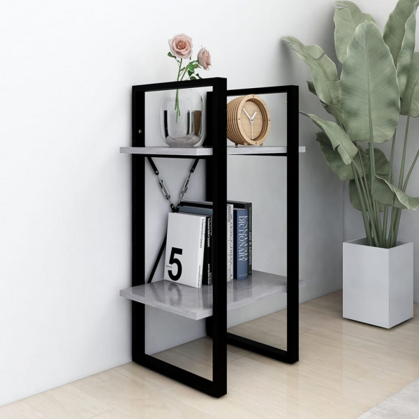 Estantería de 2 niveles contrachapada gris hormigón 40x30x70 cm M 3