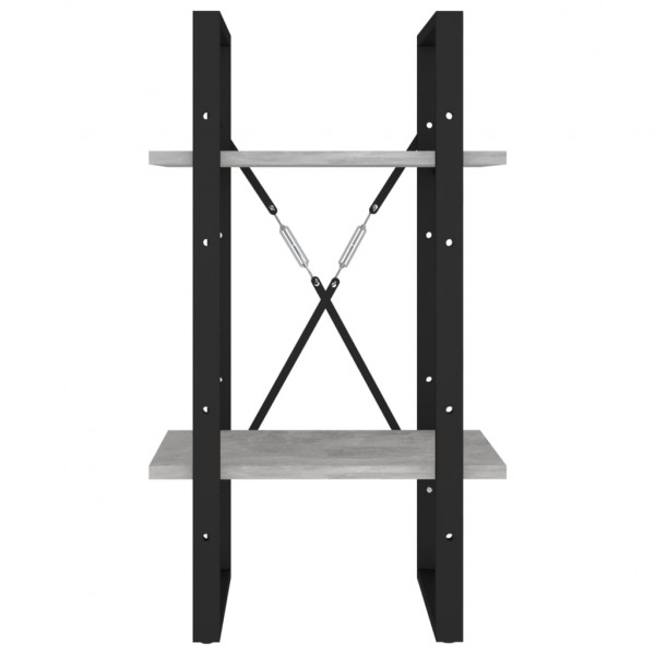 Estantería de 2 niveles contrachapada gris hormigón 40x30x70 cm M 5