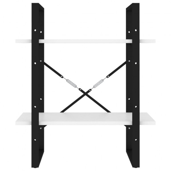 Estantería de 2 niveles madera contrachapada blanco 60x30x70 cm M 5