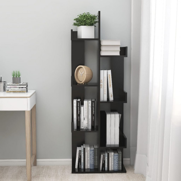 Armario de libros madera contrachapada negro 48x25.5x140 cm M 3