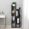 Armario de libros madera contrachapada negro 48x25.5x140 cm 3