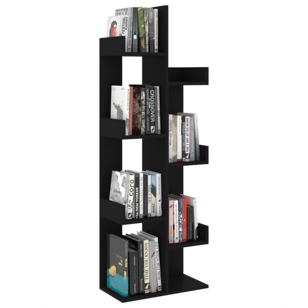 Armario de libros madera contrachapada negro 48x25.5x140 cm M 4