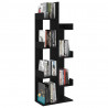 Armario de libros madera contrachapada negro 48x25.5x140 cm 4