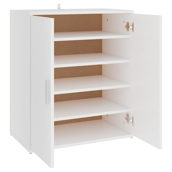 Mueble zapatero de aglomerado blanco 60x35x70 cm M 2
