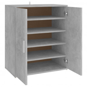 Mueble zapatero de aglomerado gris hormigón 60x35x70 cm H