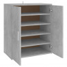 Mueble zapatero de aglomerado gris hormigón 60x35x70 cm 2