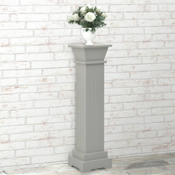 Soporte plantas pilar cuadrado clásico gris 17x17x66 cm MDF M 3