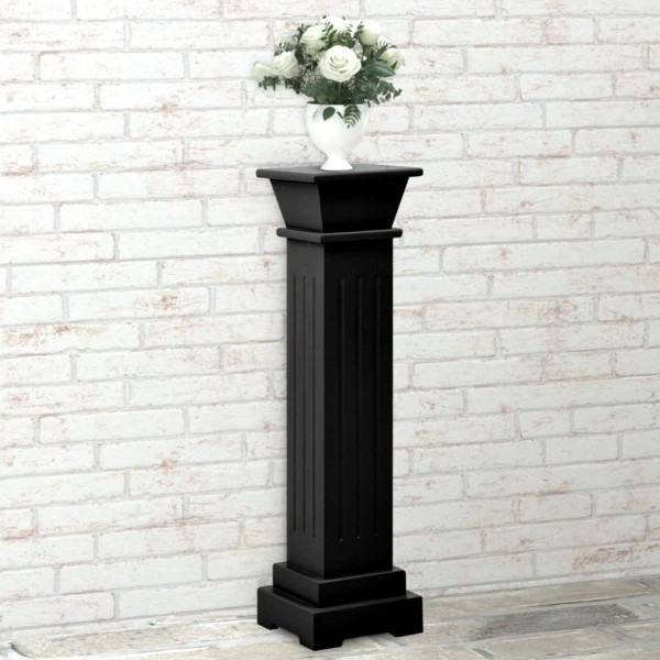 Soporte plantas pilar cuadrado clásico negro 17x17x66 cm MDF M 4