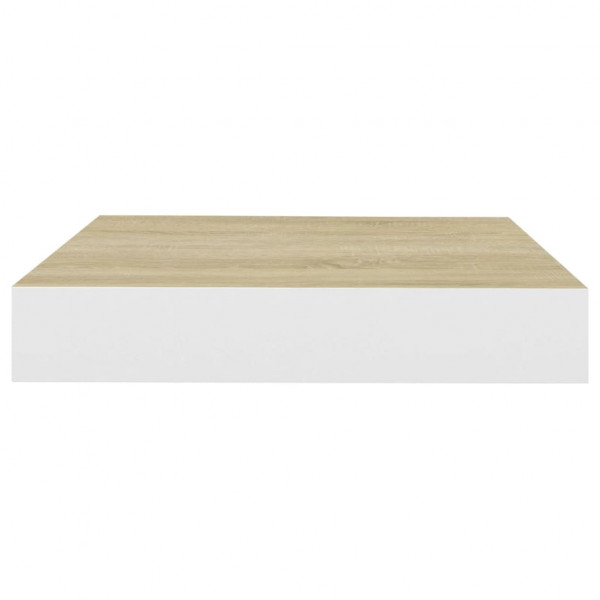 Prateleiras de parede 2 pcs 23x23.5x3.8cm MDF carvalho e branco M 5