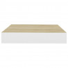 Estante flotante pared 2 uds MDF roble y blanco 23x23.5x3.8 cm 5