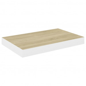 Prateleira de parede suspensa 40x23x3.8cm MDF carvalho e branco H