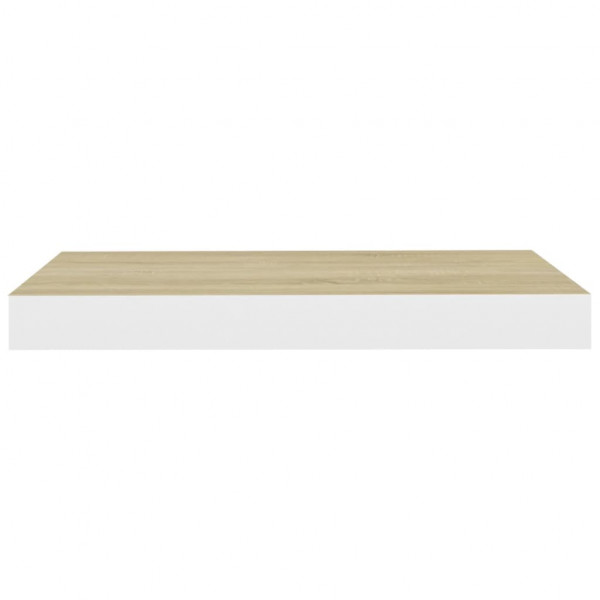 Prateleira de parede suspensa 40x23x3.8cm MDF carvalho e branco M 5