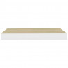 Estante flotante de pared MDF roble y blanco 40x23x3.8 cm 5