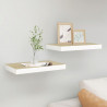 Estante flotante de pared 2 uds MDF roble y blanco 40x23x3.8 cm 1